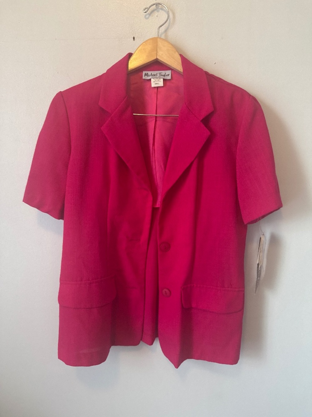 Michael Taylor, apparel Inc. pink short sleeve blazer
